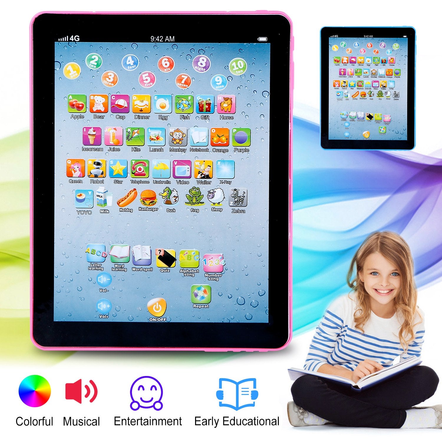 Tablet educativo per bambini, mini tablet regalo per bambini da 1 a 6 anni